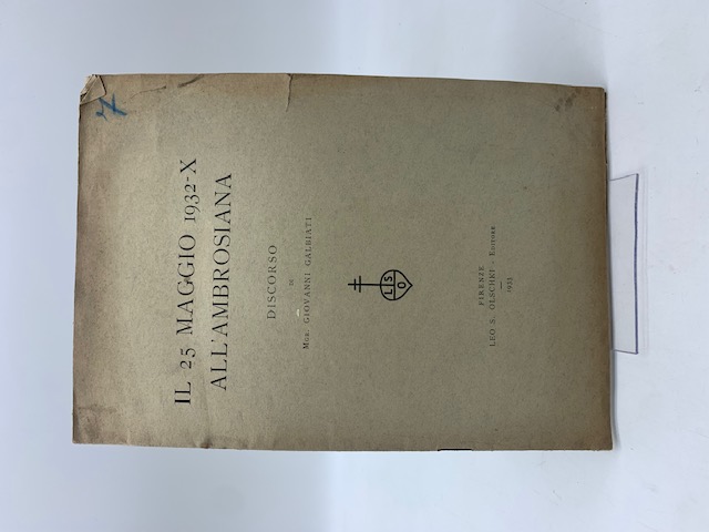 Il 25 maggio 1932-X all'Ambrosiana. Discorso